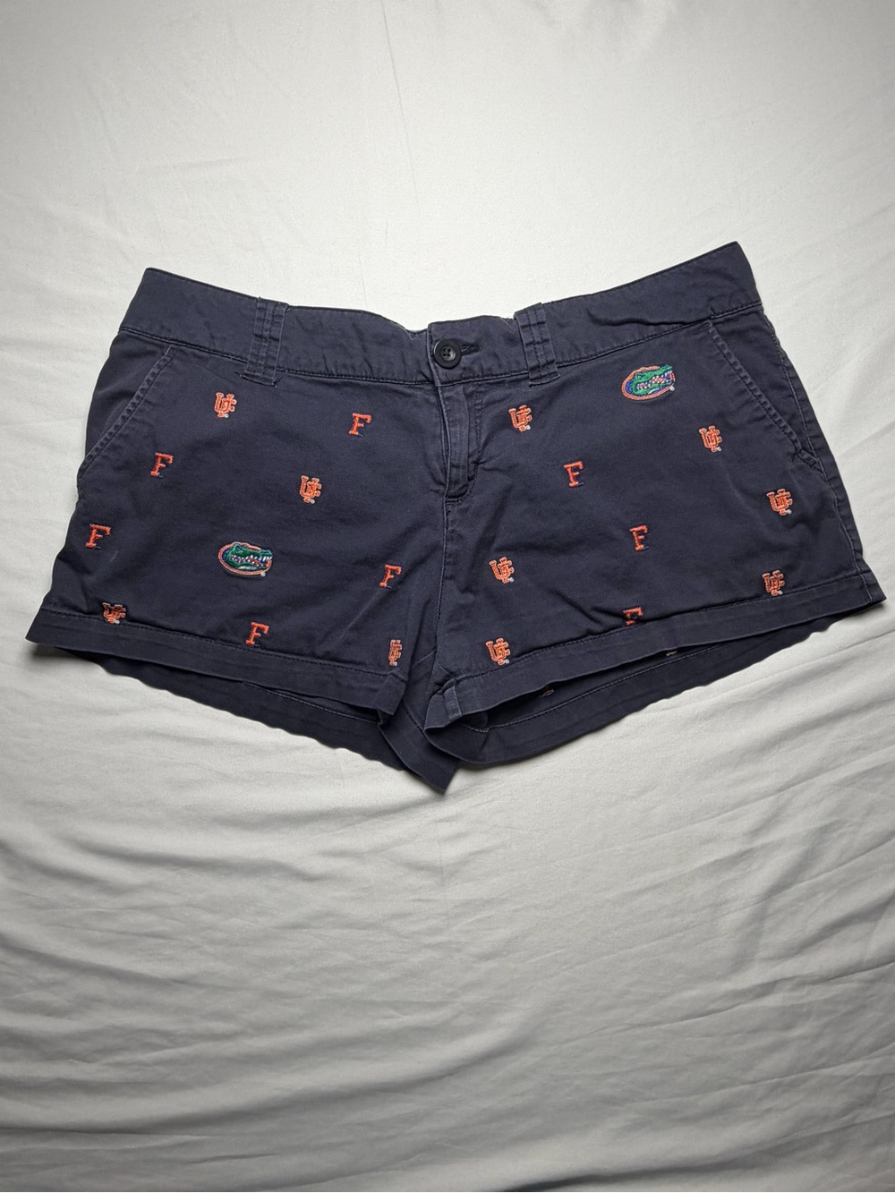 College Classics University Embroidered Navy Women's Bermuda Shorts GATORS